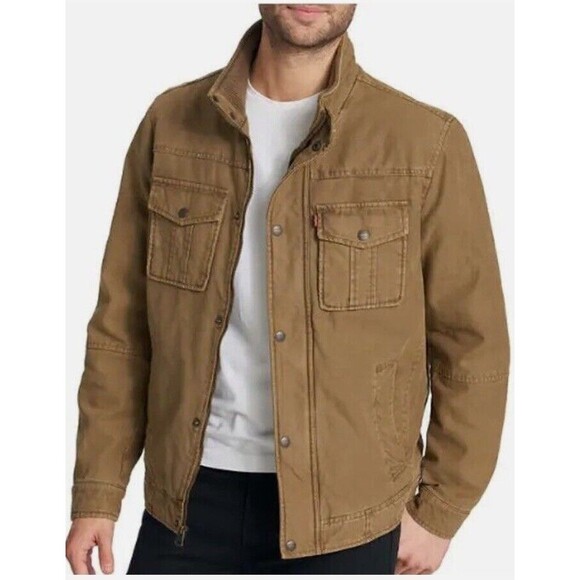 NWT Levi’s Men’s M Black Cotton Twill Jacket with Quilted Insulated Liner NEW